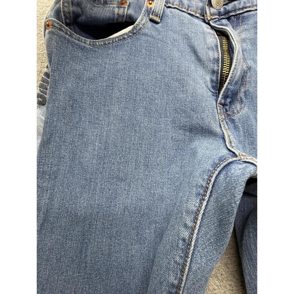 Levi's Jeans‎ Men Measured 30x25 Blue Skinny Distressed Frayed Side Logo 59434